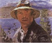 Lovis Corinth Self-Portrait in a Straw Hat